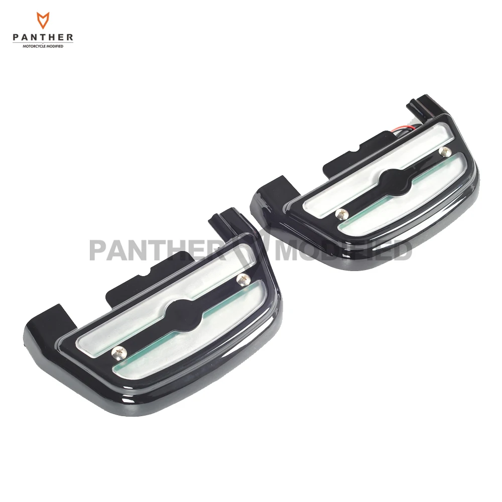 

Smoke LED Motorcycle Rear Passenger Footboard Lights Case for Harley Touring Trike Softail 1984-2018