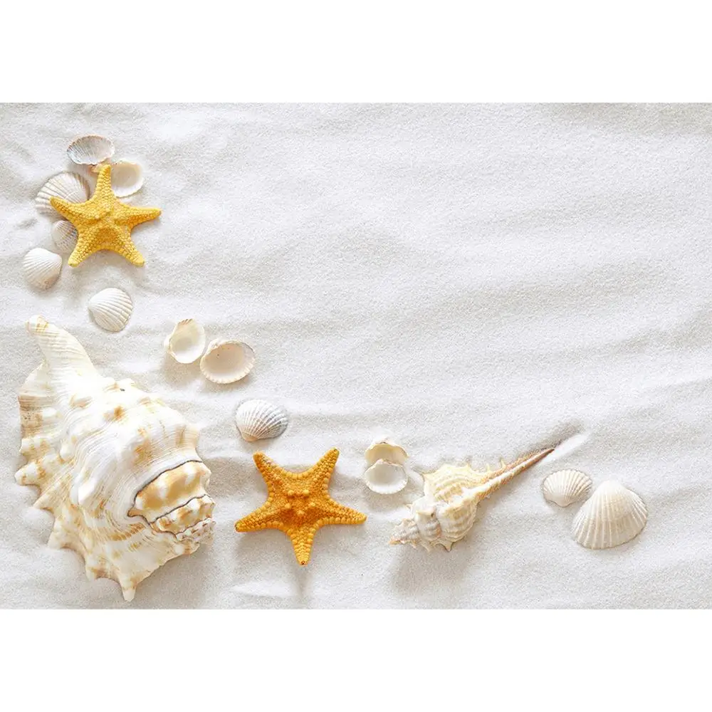 Фон для фотосъемки с белым песком, пляжем, морской звездой, раковиной, детским душем, Виниловый фон для детского портрета, реквизит для фотосессия Фотостудия