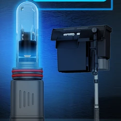 External Aquarium UV Filter Pump 4-in-1 Water Circulation Filter/UV Sterilizer/Oil Skimmer/Increase Oxygen for Fish Tank Hanging