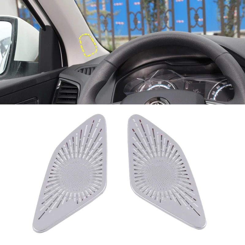 For Skoda Karoq 2018 2019 2020 Car-styling stainless steel Car Door Audio Speaker Decorative Cover Trim 3D sticker