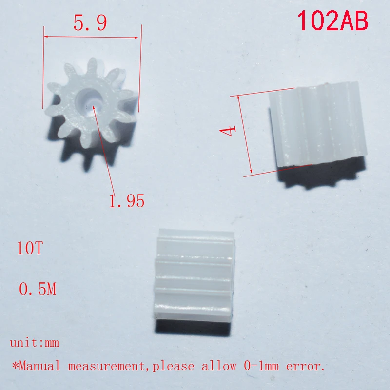 17000pc 10T 2mm hole thick 4mm plastic gear dron rc car plane robot kids toys for boys diy baby accessories montessori GP102AB