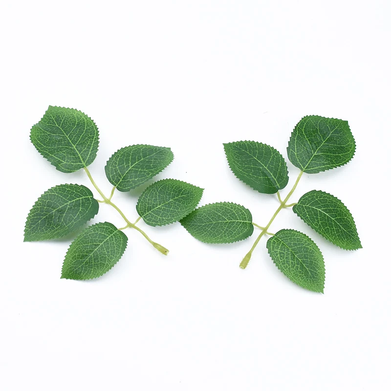 40pcs Silk Roses Leaves Christmas Leaf Decorative Flowers Scrapbooking Wedding Bridal Accessories Clearance Artificial Plants