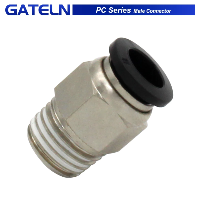 10 pcs PC series Male Connector PC6-01 6-02 8-02 PC4-m5 10-02 Air Connectors Male Hose Fittings Straight Push In Fittings