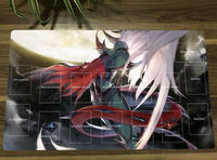 NEW YuGiOh GX Playmat Elemental Hero Flame Wingman TCG CCG Yugioh Mat Mouse Pad With Zones + Free Bag Gift