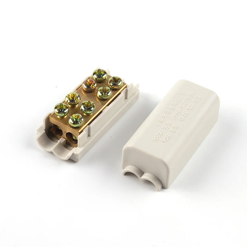 Quick Wire Connector T-Type High Power Terminal Blok 60A/400V 1-6mm2 Elektrische Kabel Splitter 100A/1000V 2.5-10mm2 Junction Box