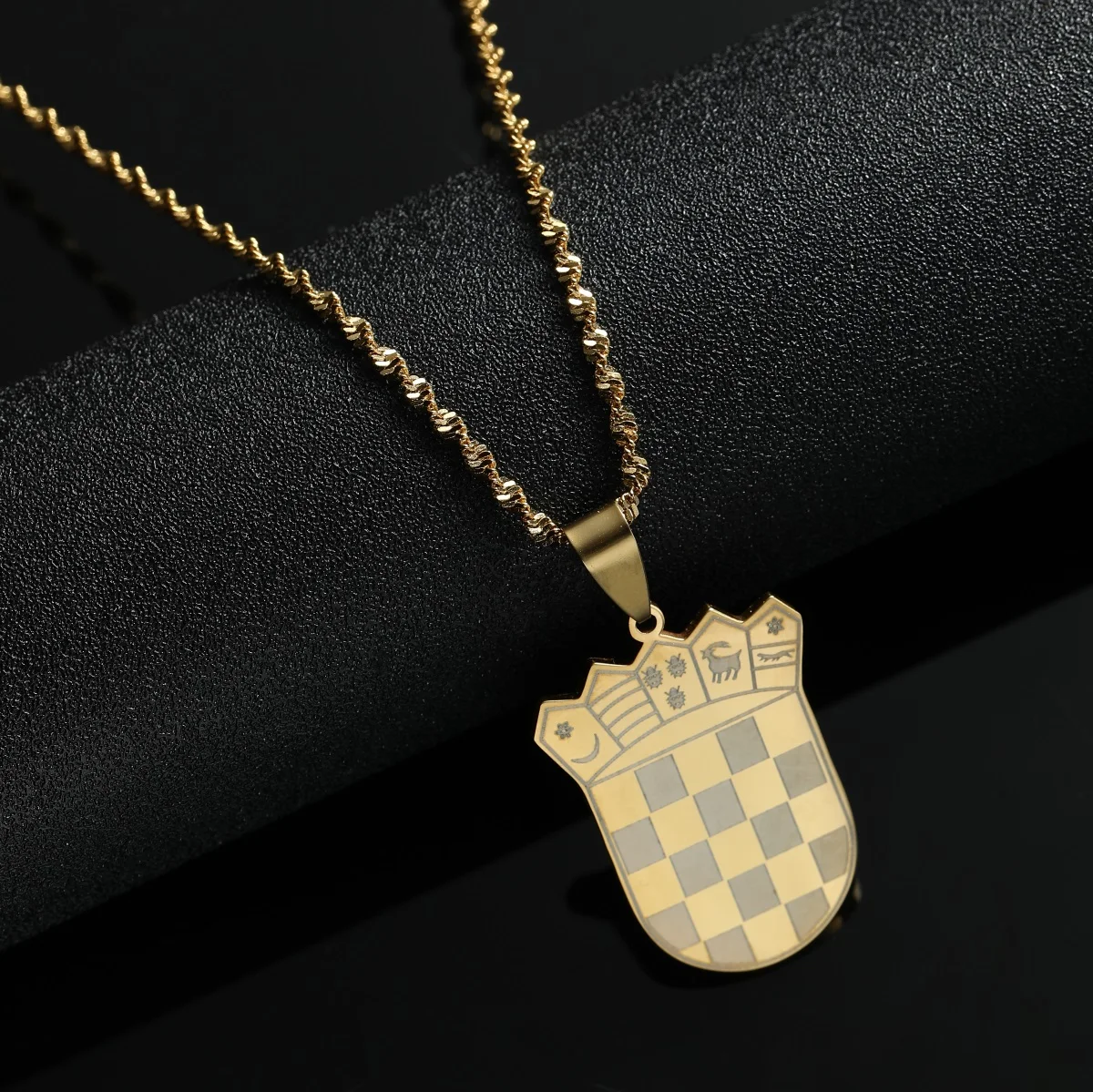 Gold Silver Color Croatia Map Pendant Necklaces Stainless Steel For Women Girls Croatian Jewelry Gift