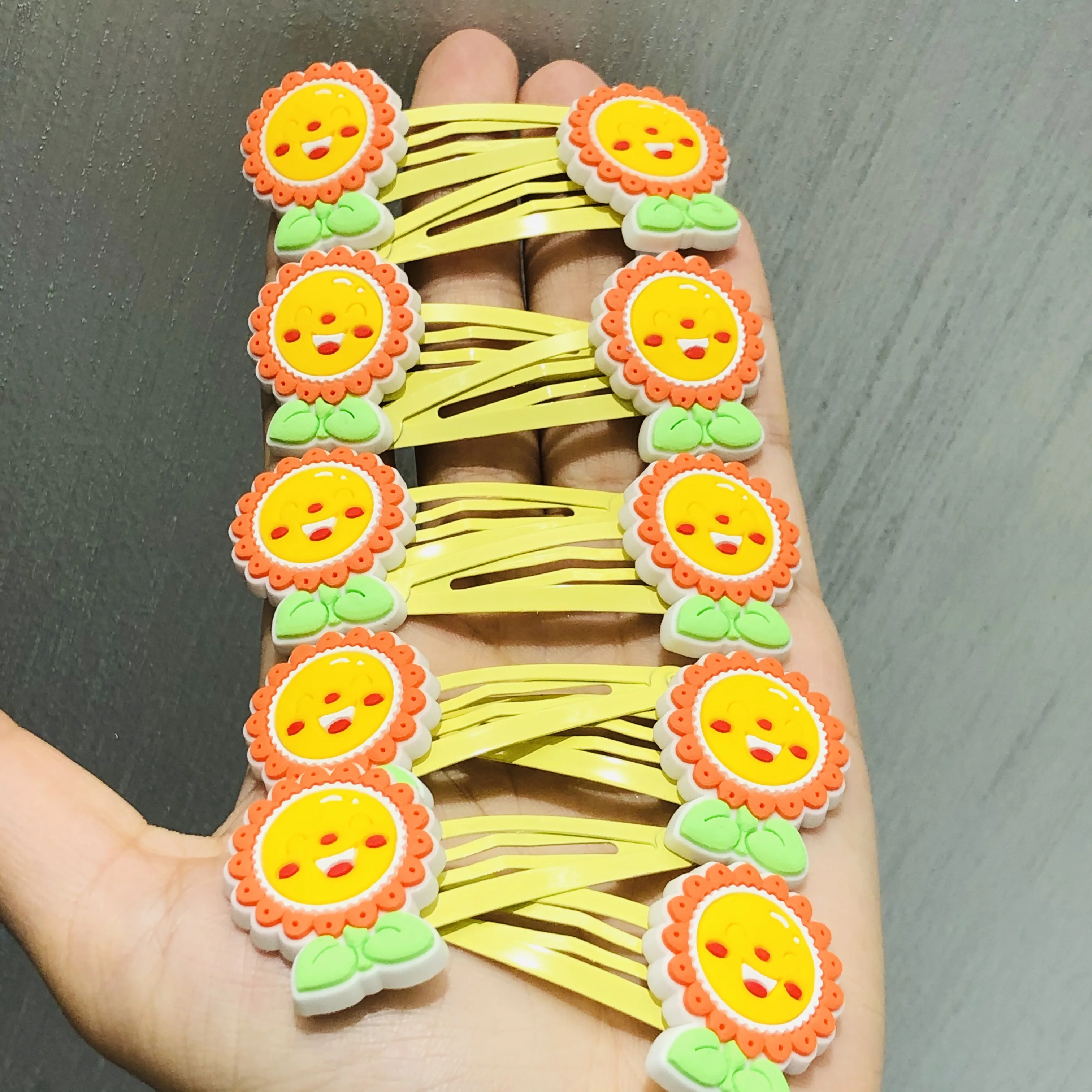 10 Buah/Set Jepit Rambut Baret Aksesori Rambut Anak Jepit Rambut Bayi Bunga Matahari Anak Perempuan Jepit Rambut