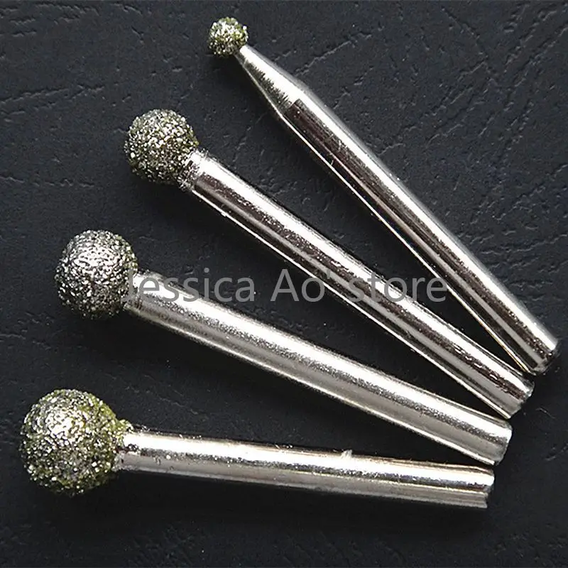 15 pz 5-12mm pietra intaglio diamante rettifica punte sfera forma palla incisione testa frese rotative giada stampo strumento di intaglio del vetro