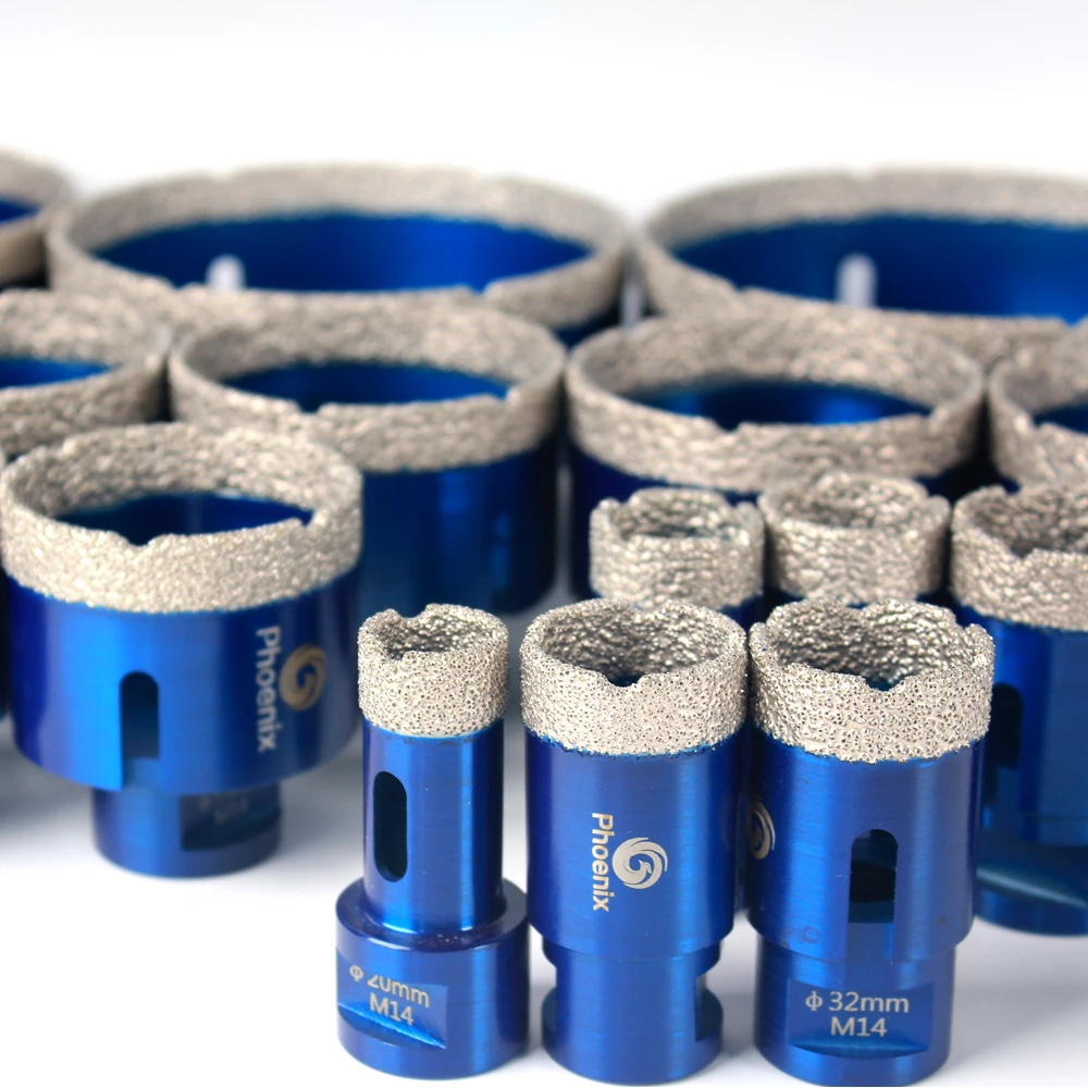 Raizi Phoenix 1pc M14 punta diamantata a secco brasata sottovuoto per sega a tazza per piastrelle in gres porcellanato e granito