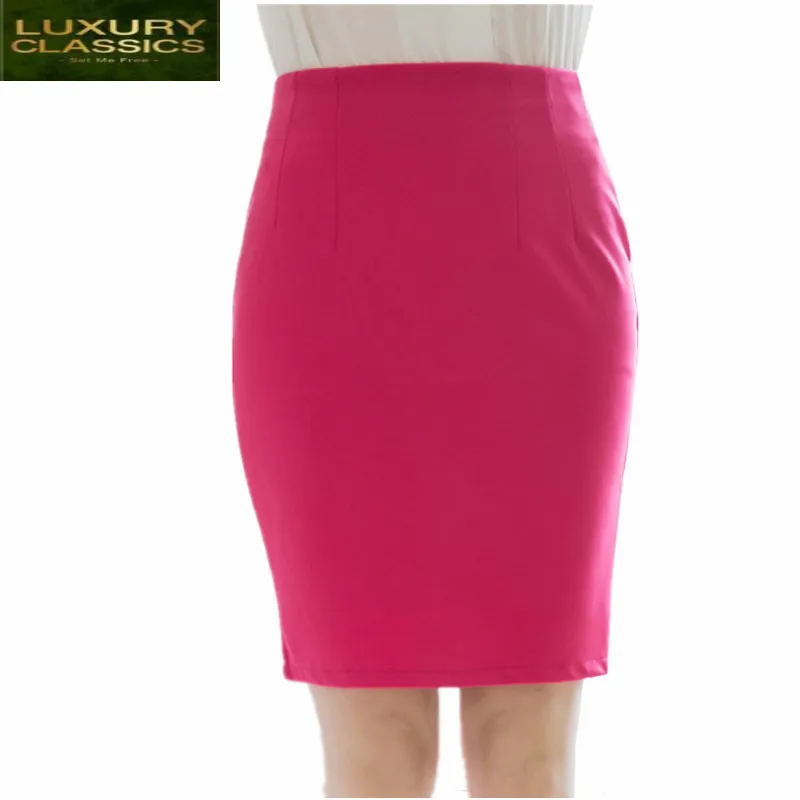 

Office Women's Pencil Skirt Ladies Spring Summer Solid Work Skirts Elegant Short Skirt Female Professional Clothes LWL306