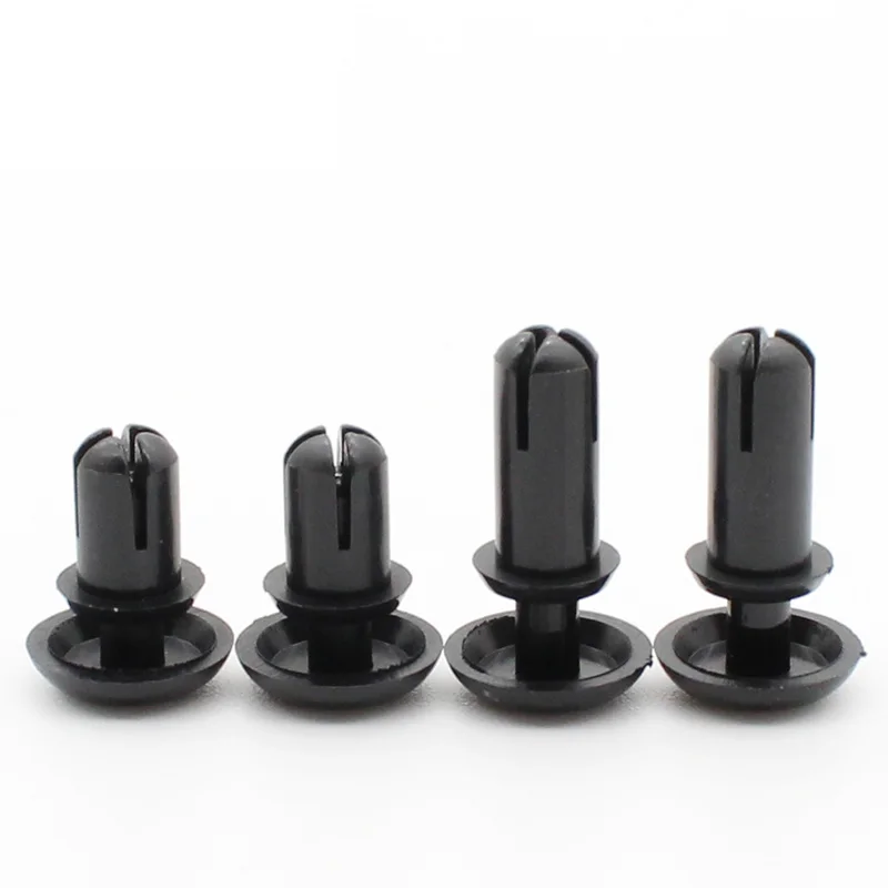 Nylon Plastic R Type Expansion Rivet Nut Buckle Clip PC Board Rivet Fastener Black White 2.1/2.7/3.1/3.6/4.1/5.1/6.1mm