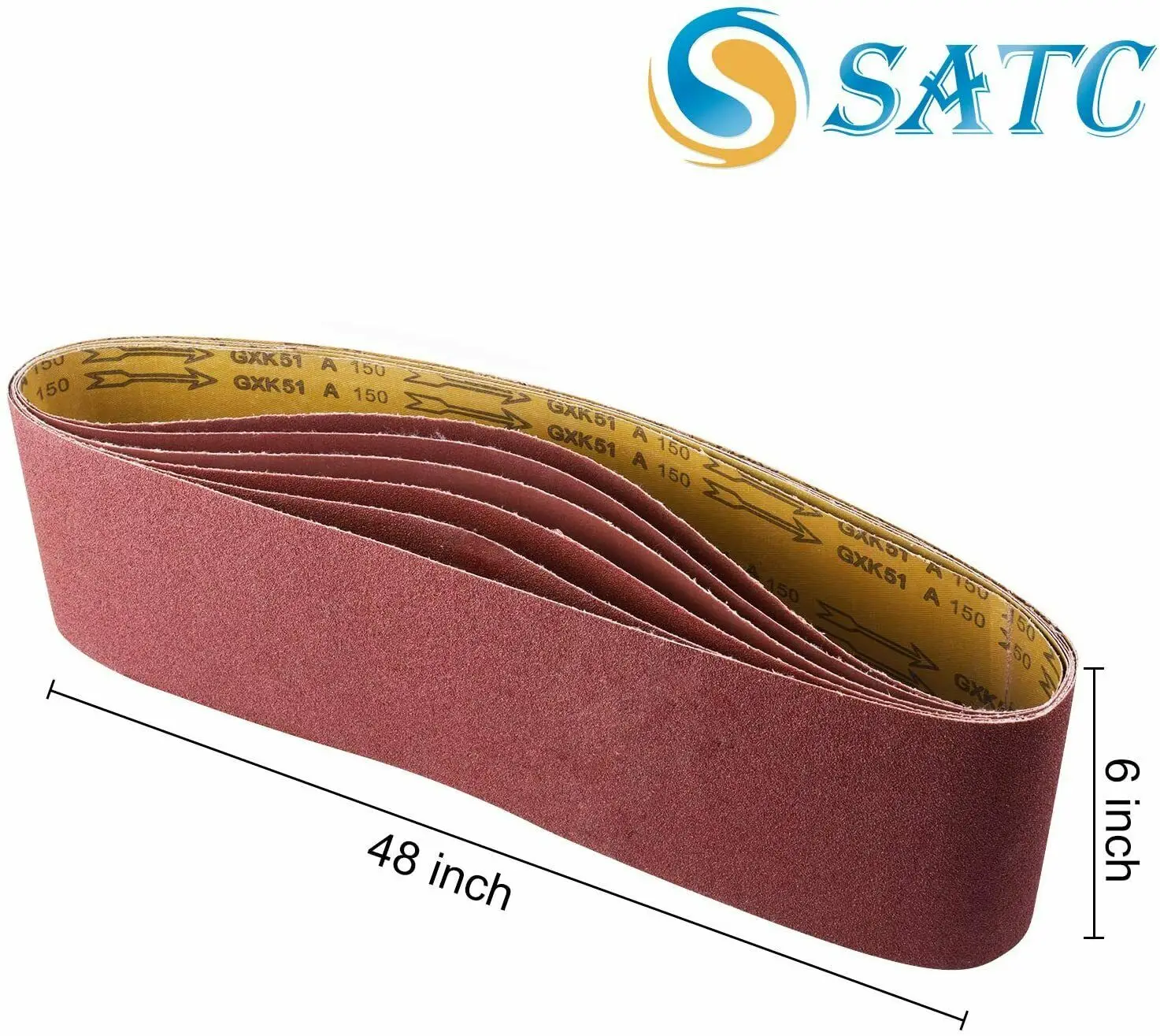 Nastri abrasivi per levigatrice a nastro 6x48 pollici carta abrasiva a nastro in ossido di alluminio 6 pezzi assortiti