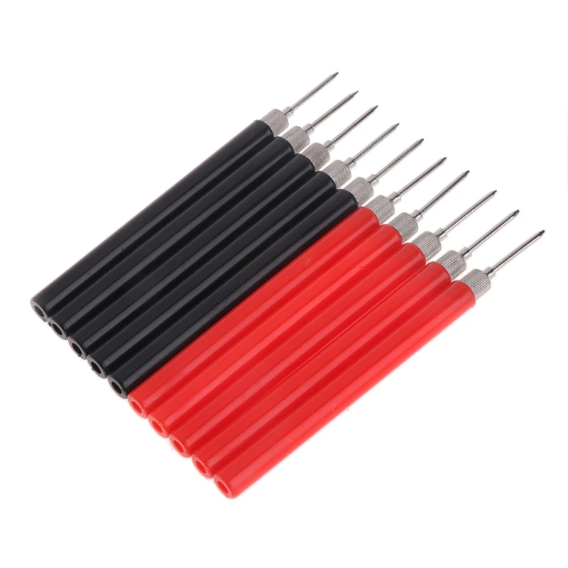 10pc Spring Test Probe Tip Insulated Test Hook Wire Connector Test Lead Pin for Electrical Test/Industrial Test