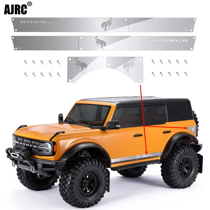 For Trax Trx-4 92076-4 Bronco Metal Anti-scratch Plate Metal Large Surround Side Skirt Car Tail Anti-skid Plate