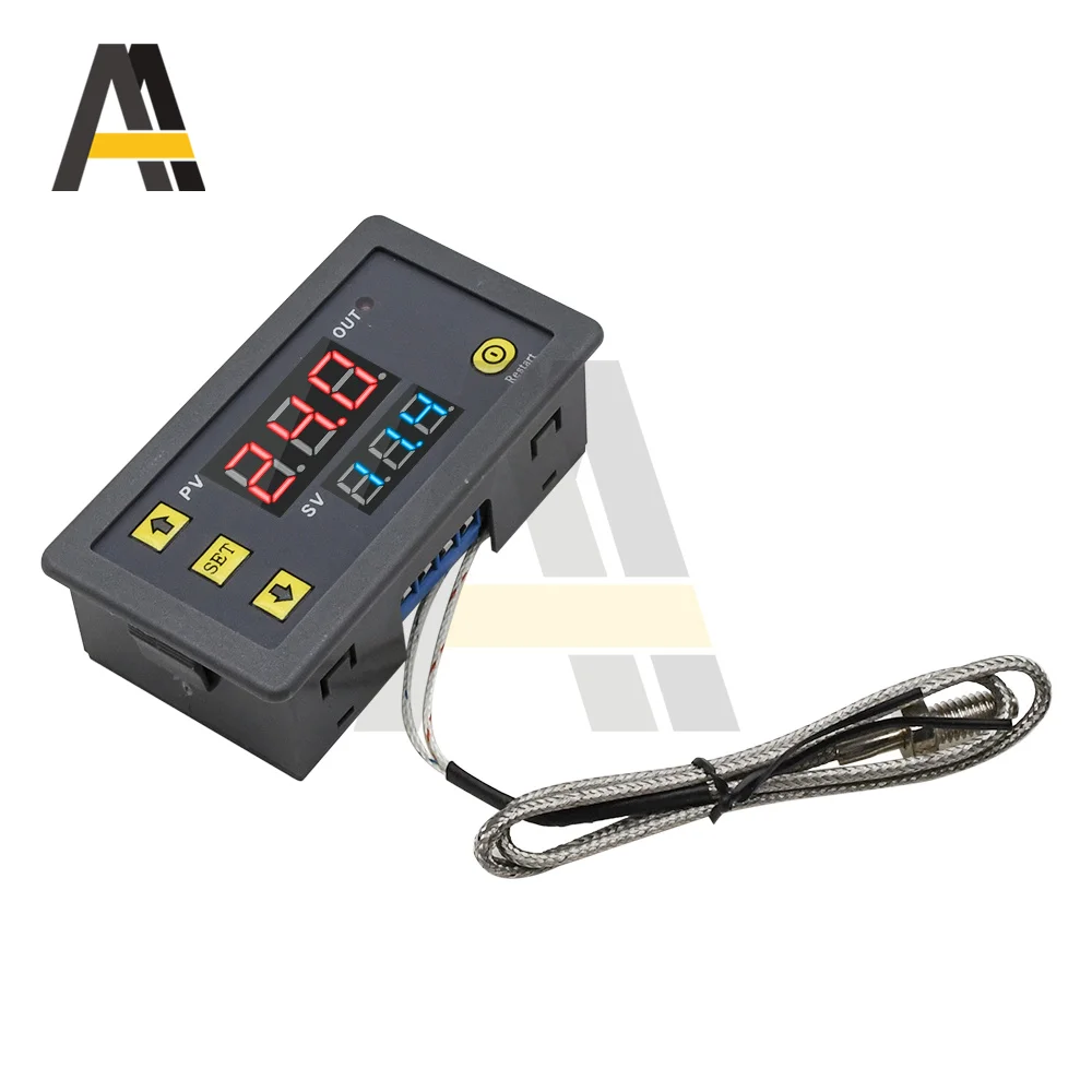 DC5V 12V 24V AC 200V Digital LED High Temperature Control Switch -60~500℃ Thermostat High thermometer with K-type thermocouple