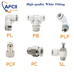 Pneumatic Hose Fitting High Quality White Air Fitting 1/4 1/2 6mm 8mm BSP Thread Quick Connector Coupling Trachea Hose Fitting