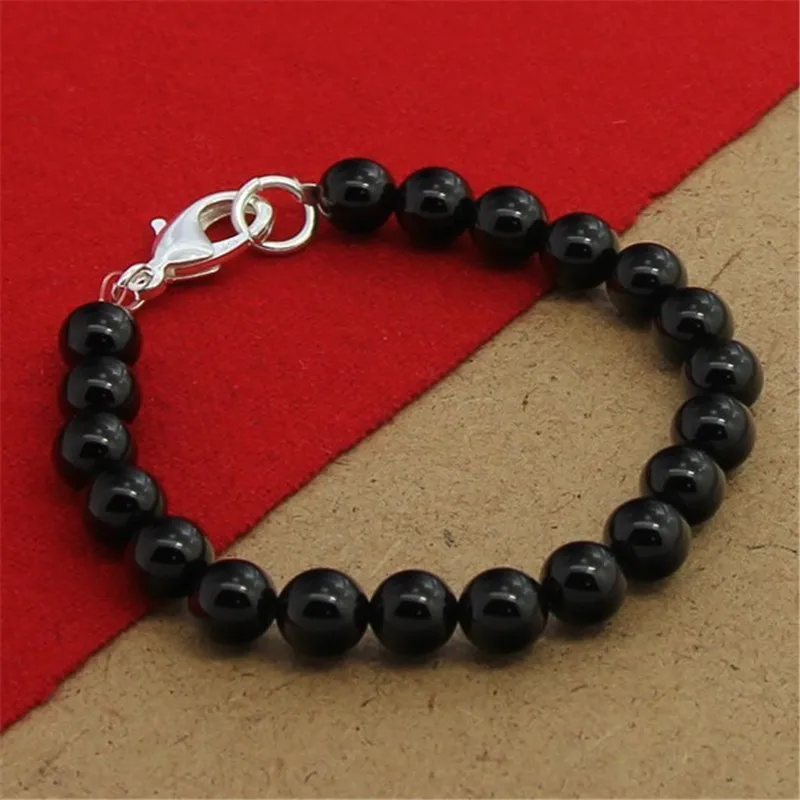 High Quality 925 Sterling Silver Bracelet Six Thread Sand Beads Silver Bracelet For Woman Party Charm Jewelry Gift