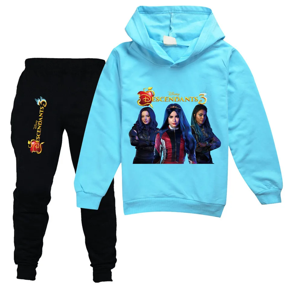 Descendants 3 Film Tops+Pants 2Pcs Set Girl Boys 2-13Y Children Cartoon Birthday Suit Autumn Spring Clothes Kids Baby Tracksuits