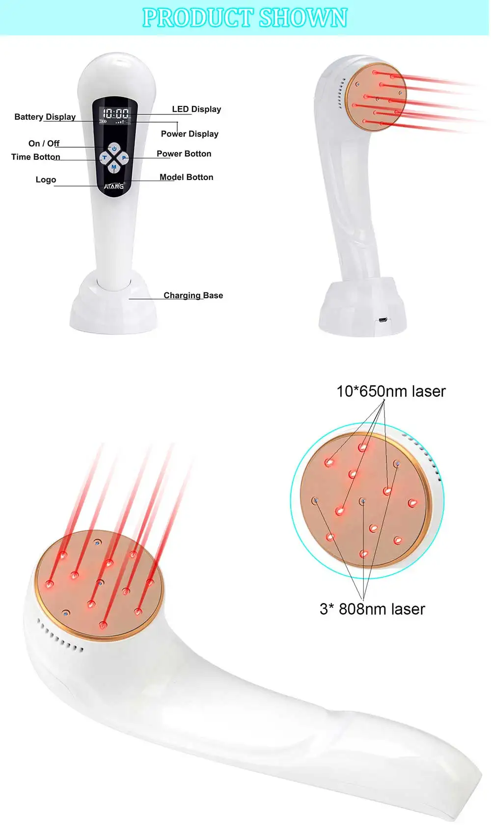 Physiothérapie au laser froid, détection chaude, traitement B du dos, équipement oto, genou, traitement de l\'arthrite, poignet, pied, cou, douleurs