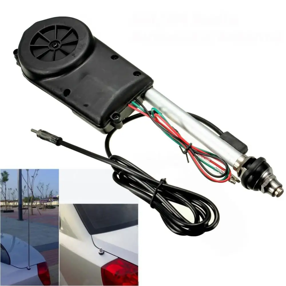 Universal Auto Car Vehicle AM FM Antenna elettrica Antenna Radio migliora Booster automatico 5 sezioni antenne esterne