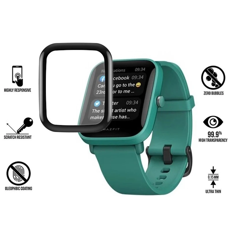 Filme Protetor De Tela Para Huami Amazfit GTS 2 Mini 3D Curvo Borda Macia Cobertura Completa Películas Protetoras Anti Scratch Acessórios