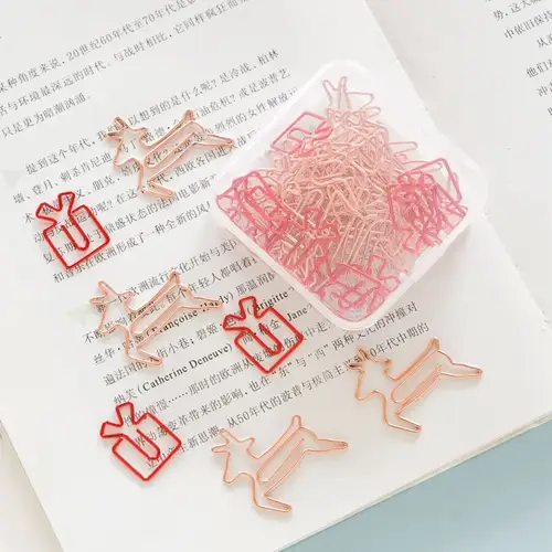 MINKYS Kawaii 10pcs/lot Strawberry Lemon Carrot Metal Paper Clip Christmas Song Decorative Bookmark Binder Clips Stationery - Image 4