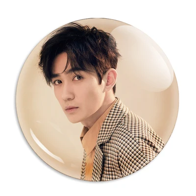 12 PCS Zhu Yilong Photos Mirror China TV Drama Program Male Art Picture Portable Pocket Carry Cosmetic Mirror Christmas Gift