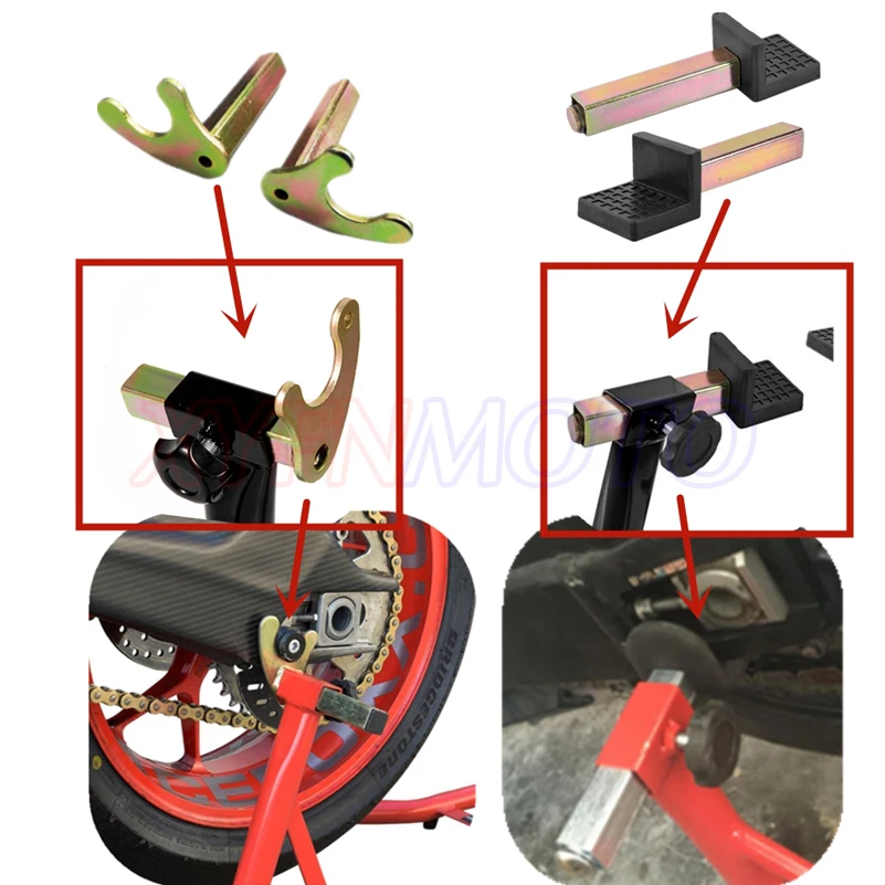 Juego completo de soportes para motocicleta, marco de soporte para rueda delantera y trasera, herramientas de reparación de neumáticos, elevador basculante para reparación de ruedas