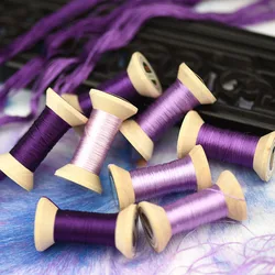 Small roll household Sewing Threads Spools /hand stitching embroidery thread/thread-silk embroidery line/Romantic purple