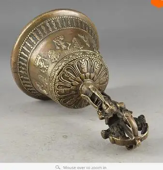 

16CM Copper Brass craft collecting OLD copper Elaborate Old crafts Brass Exquisite Chinese Tibetan Copper Buddhism Exorcism Bell