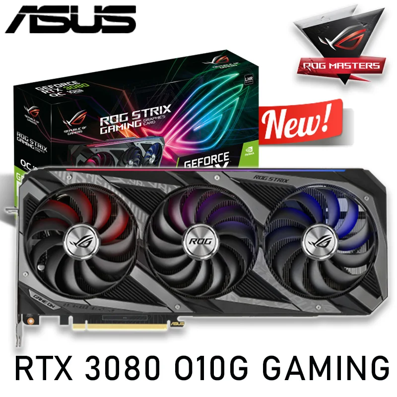 GDDR6X Asus ROG STRIX RTX3080 O10G GAMING Graphics GeForce RTX 3080 Video Card RTX 3080 Graphics Card 19000MHz 320bit OC New