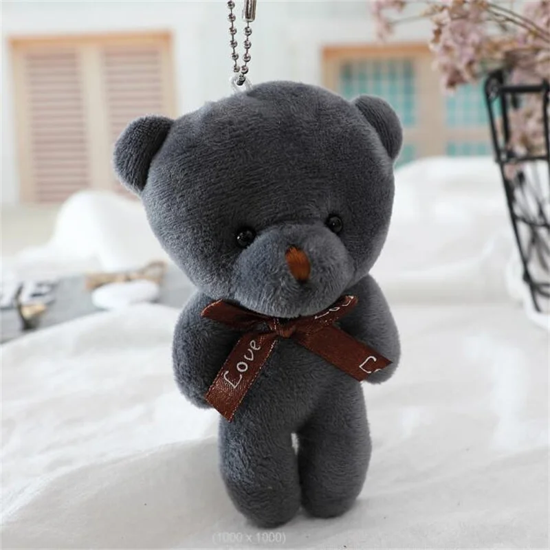 1PCS Mini Conjoined Bear Plush Toys PP Cotton Soft Stuffed Small Bears Pendant Toy Doll Holiday Gift For Girls And Boys