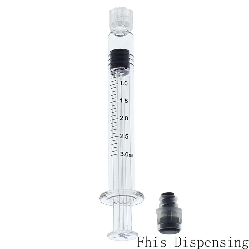 3 مللي حقنة بقفل لور (مكبس رمادي) مع 23G إبرة قابلة لإعادة الاستخدام حزمة من 2