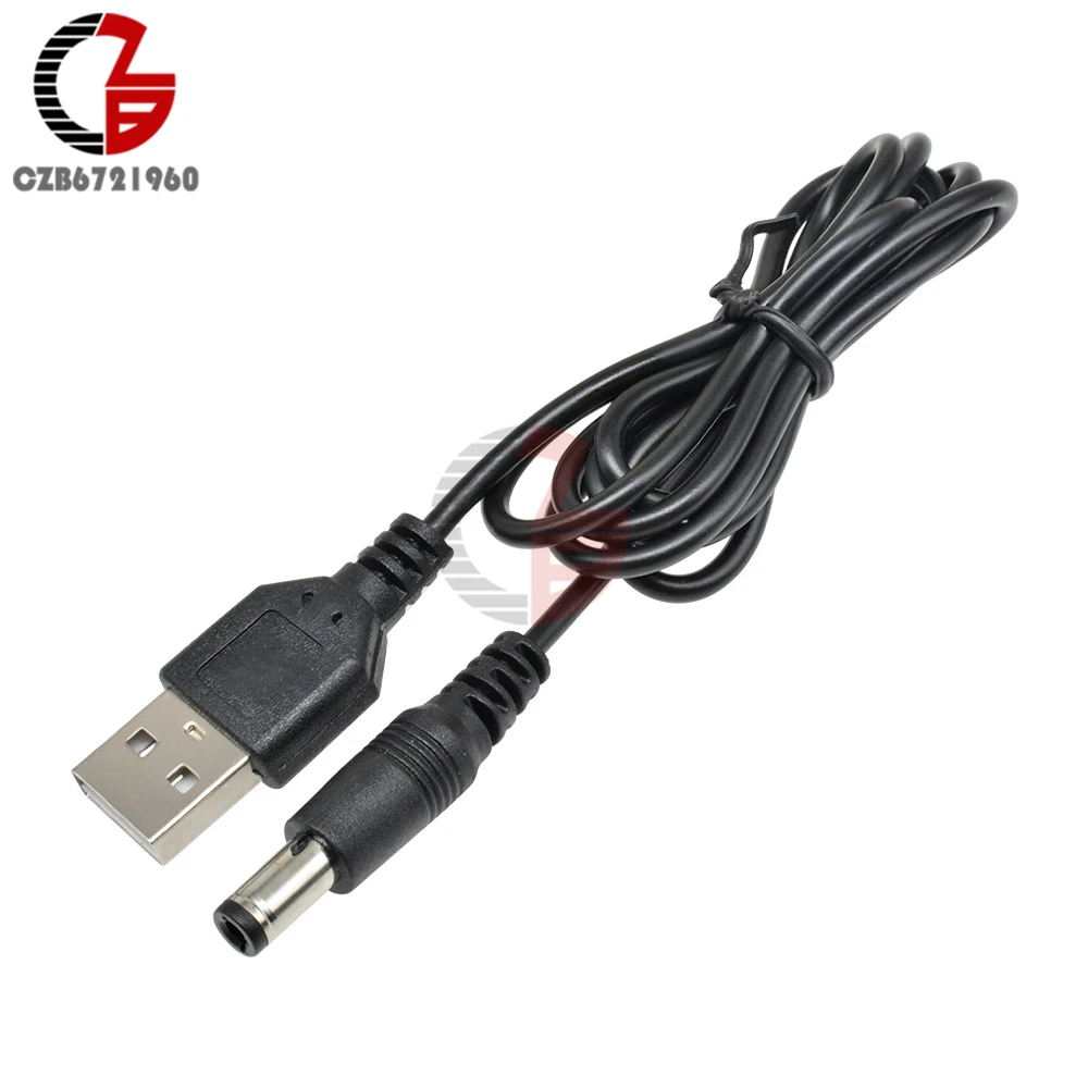 USB 2.0 Male A to DC 5.5mm x 2.1mm Plug DC Power Cord Socket Cable DC to USB Converter Adapter Cable for Power Charger