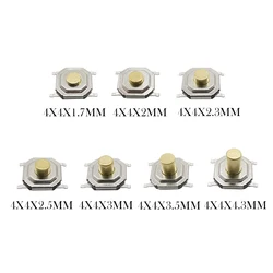 50 sztuk 4x4mm SMD dotykowy przełączniki wciskane PCB chwilowe przełączniki taktowe przycisk klucza 4*4*1.7/2/2.3/2.5/3/3.5/4.3MM