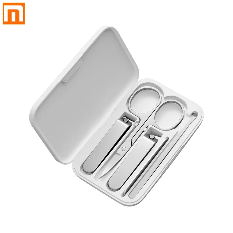 Original XIAOMI MIJIA Nail Clippers Set 5Pcs Stainless Manicure Pedicure Nail Clipper Cutter Nail File Ear Pick with Storage Box