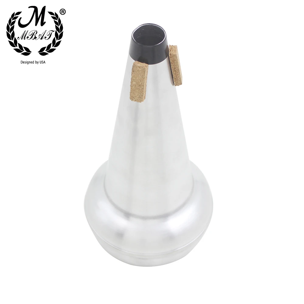 M MBAT Trombone Straight Tube Mute Aluminum Silencer Soprano Alto Tenor Trombone Practice Silencer Brass Instrument Accessories