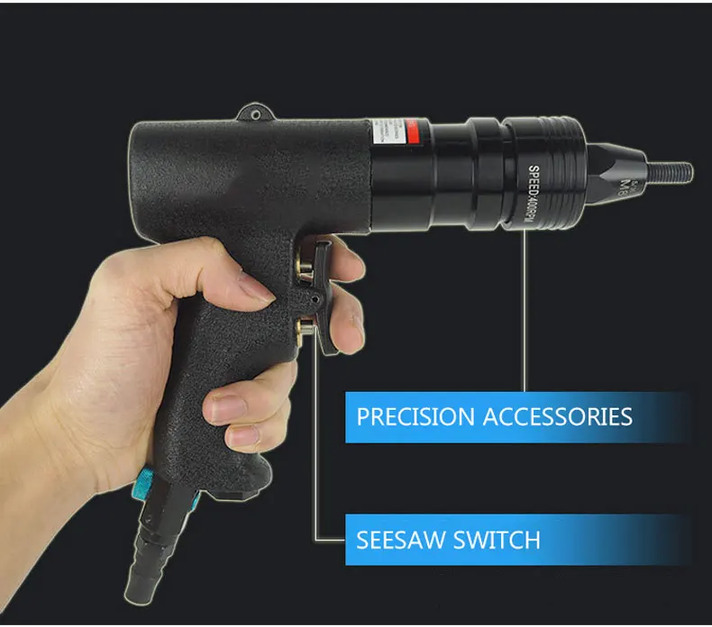 1/4LN pneumatico rivetto pneumatico dado pistole inserto filettato Pull Setter rivettatrici rivettatrici dadi Rivnut strumento per M4 M5 M6 M8 M10 M12 dadi