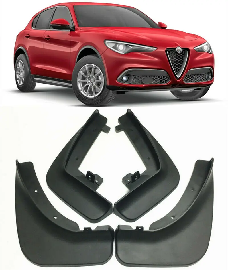 

4pcs Molded Car Mudflaps Front Rear Mudguards For 2017-2020 Alfa Romeo Stelvio Splash Guards Mud Flap Car fender Flare 2021 2022