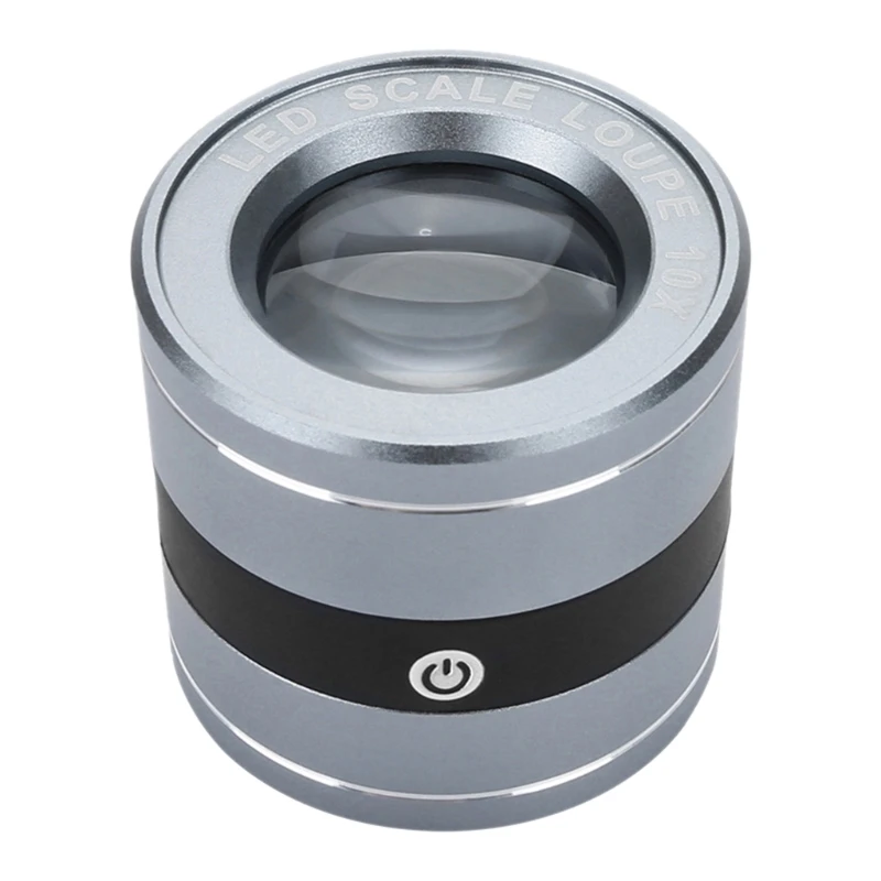 Lupa Metal com Escala Led 10x Lente Aumento com Carregamento Usb