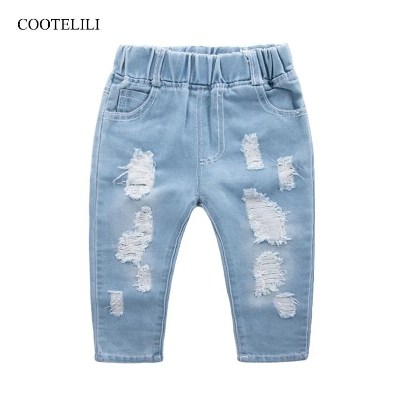 COOTELILI Kids Boys Jeans Children Boys Clothes Denim Toddler Jeans Distrressed Toddler Baby Girl Clothes Spring Clothing