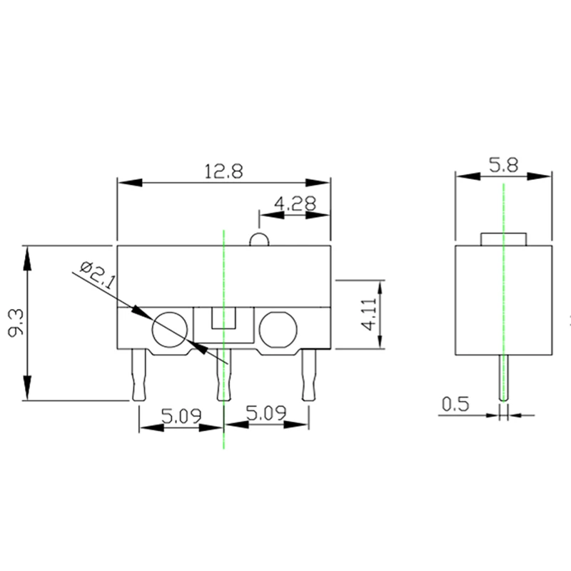 10 قطعة التبديل الجزئي الأسطوانة ليفر الذراع PCB محطات مايكرو الحد العادي إغلاق/فتح التبديل السكتة الدماغية الحد التبديل زر الاتصال