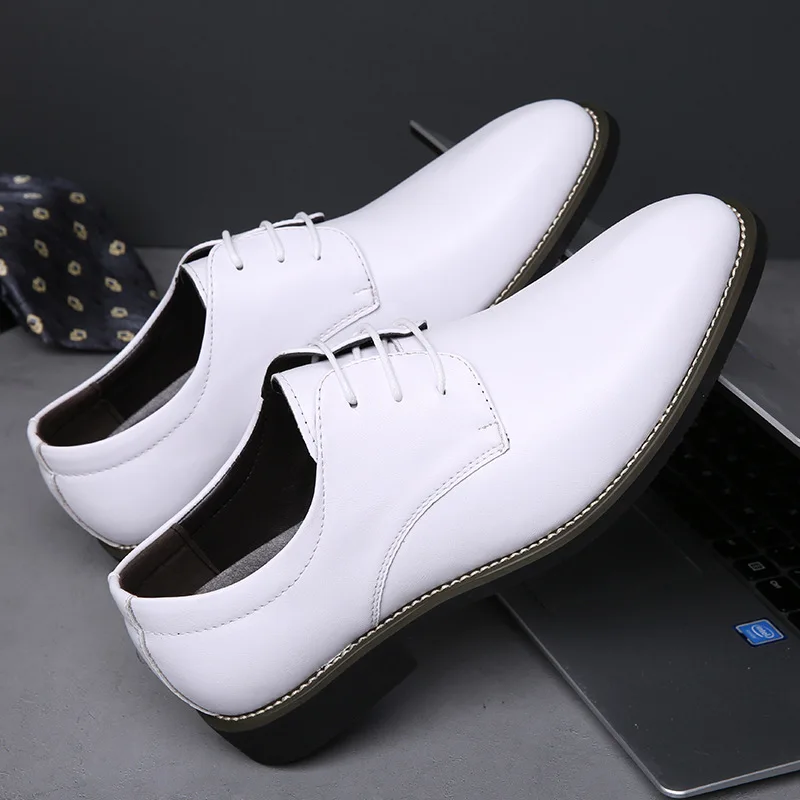 Luxury Brand Leather Concise Men Business Pointy Black Shoes Breathable Formal Wedding Basic Shoes Men Dress Shoes Fashion new