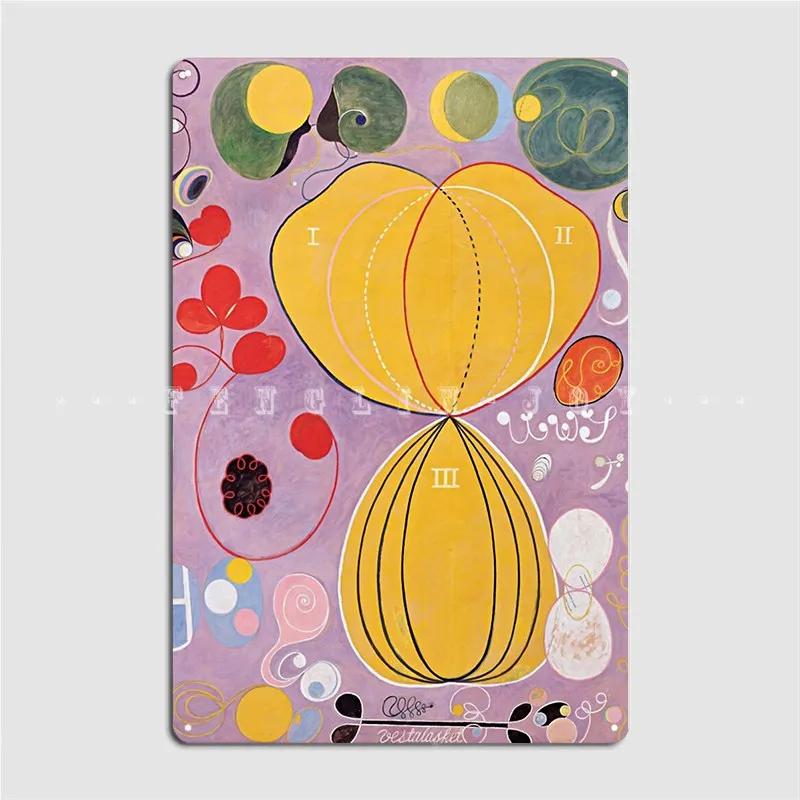 Hilma Af Klint Group Iv No 7 The Ten Largest Adulthood Metal Plaque Poster Cinema Kitchen Cave Pub Wall Decor Tin Sign Posters