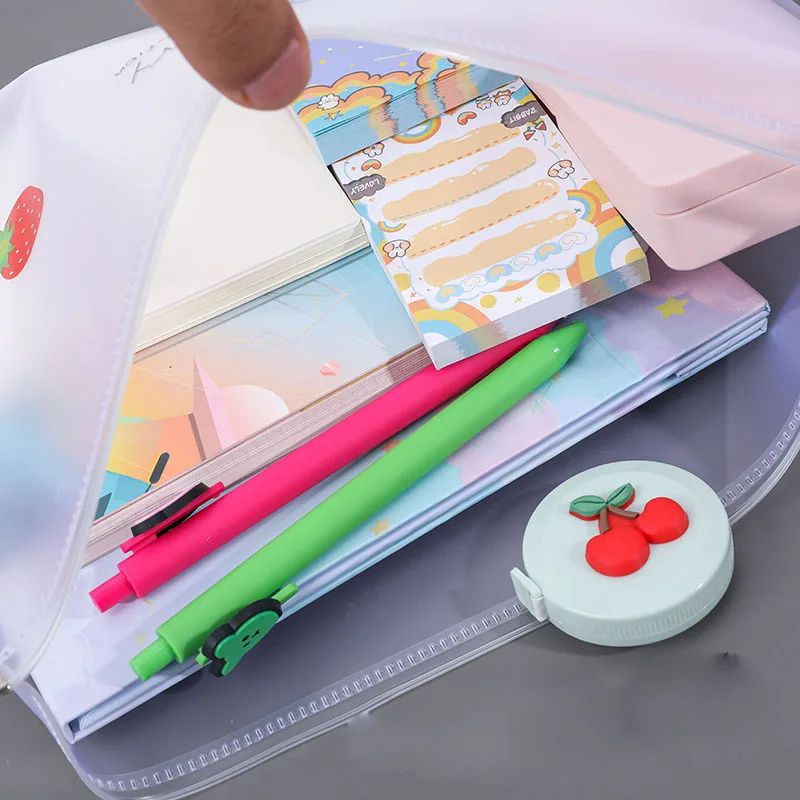 Sac étanche à fermeture éclair Kawaii Star, dossier de fichiers A4, sacs de rangement de bureau, document, papier, évaluation, étude, papeterie, 1