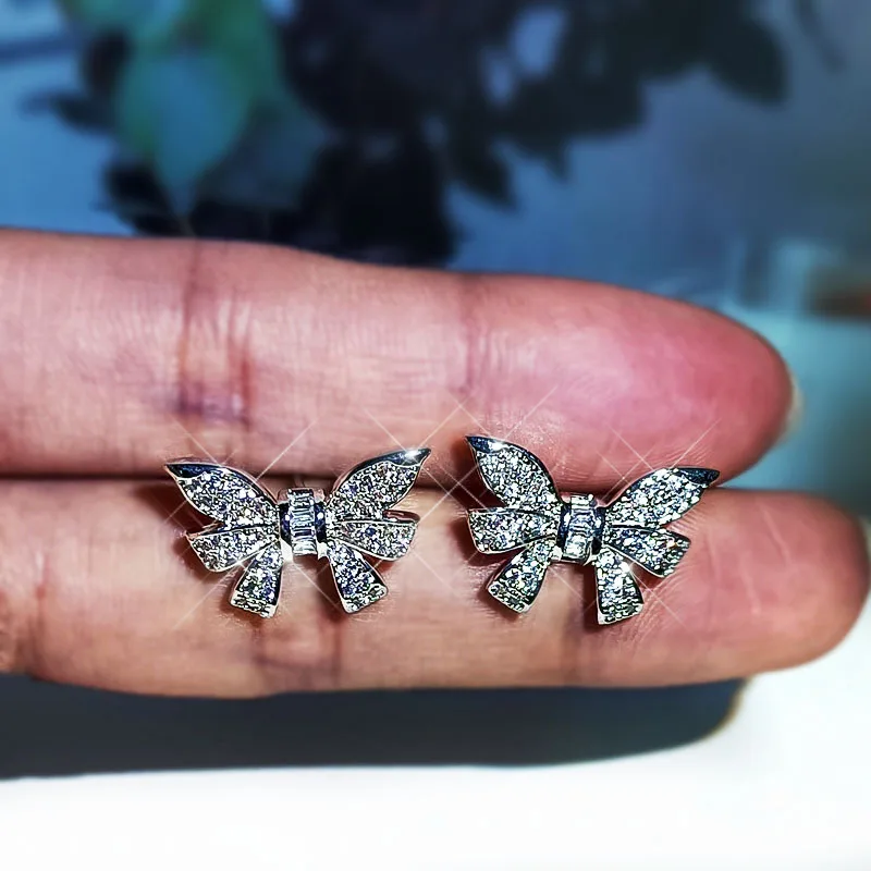 موضة 3 قطعة حزمة 2021 جديد عصري S925 فضة فراشة قلادة حلقة أقراط طقم مجوهرات للنساء هدية للذكرى السنوية #4