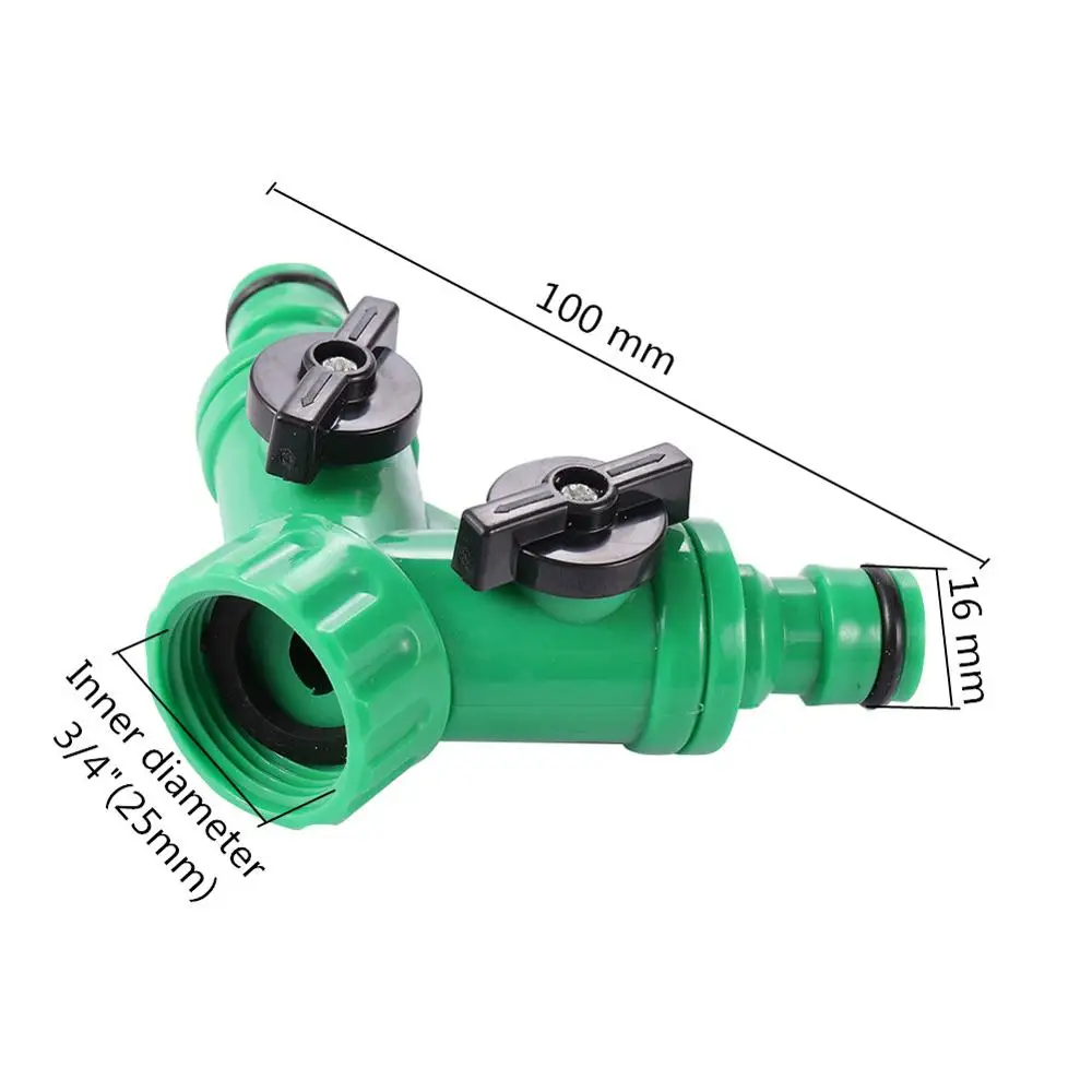 2 Way Garden Water Pipe Connectors Plastic Valve With Switch Pipe Adapter Y Shape Hose Splitter Out Water Distribution Valve