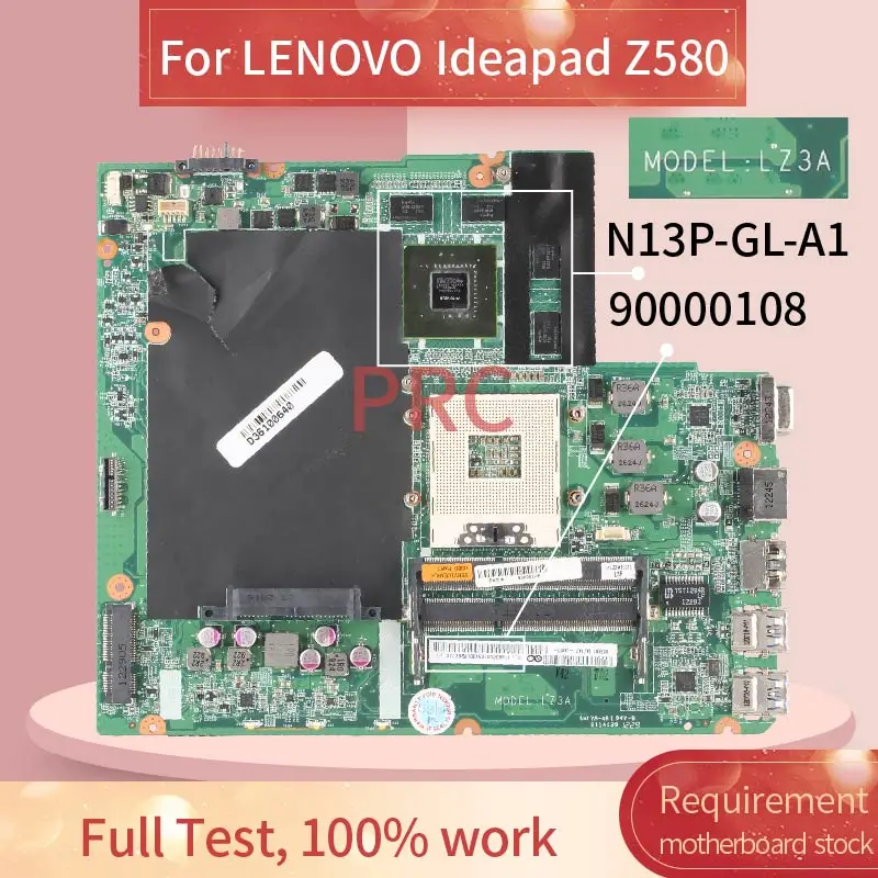 

DALZ3AMB8E0 For LENOVO Ideapad Z580 GT630M/GT635M Laptop motherboard SLJ8E N13P-GL-A1 DDR3 Mainboard