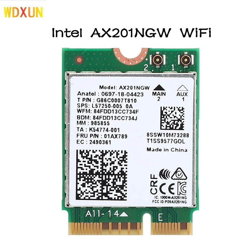 AX201NGW AX201 INTEL 201NGW WIFI KARTE Bluetooth 5,0-Dual Band Wireless Bluetooth Adapter, wi-Fi 6 Gigabit 2400M Netzwerk Karte