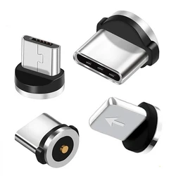 5PCS Magnetic Cable Adapter Mobile Phone Cable Micro USB Type C Dust Plugs Magnetic Tips For Iphone Magnet Charger Connector